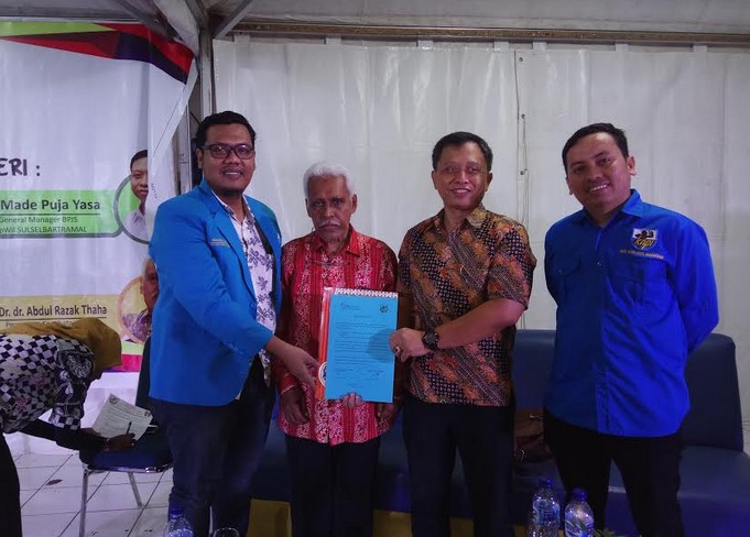 Dukung Gerakan Sulsel Sehat Gagasan Prof Atja, KNPI Makassar dan BPJS Kesehatan Tandatangani MoU