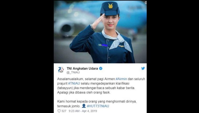 Twitter TNI AU, Sindir Prabowo Sebagai Jomlo?
