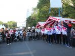HUT Bhayangkara ke 64, Pj Walikota Makassar Ikut Bersepedah Santai