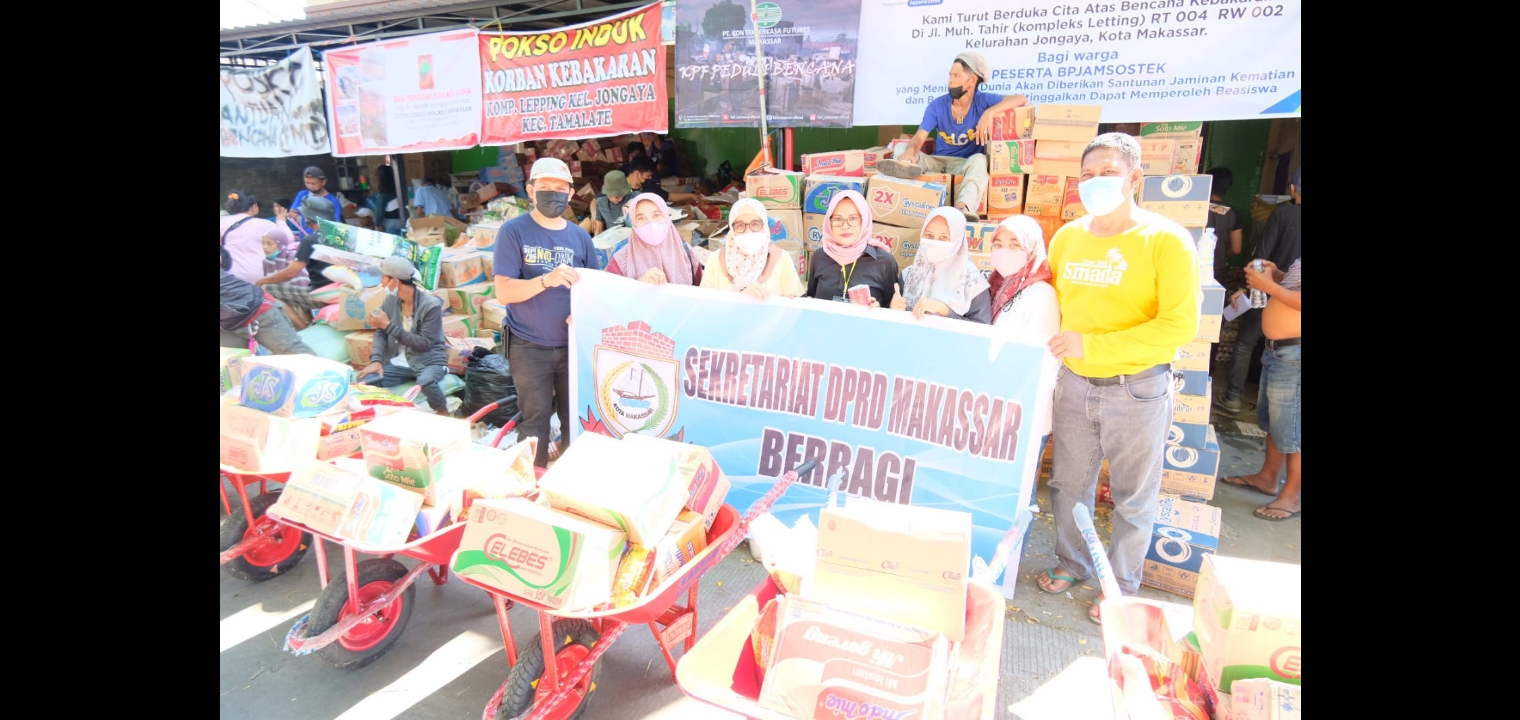 Bantu Korban Kebakaran di Jongaya, Sekretariat DPRD Makassar Beri Bantuan